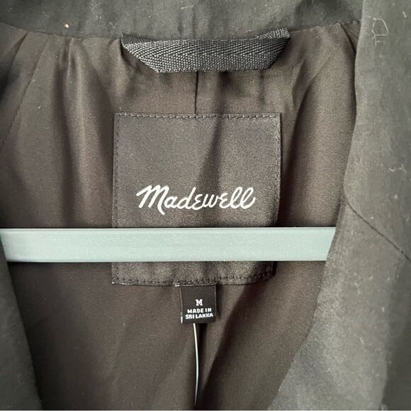 NWT Madewell The Relaxed Button Front Blazer in Softdrape in True Black - Picture 9 of 10